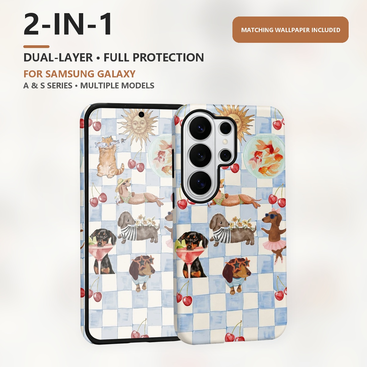 Funny Dogs Summer 2-in-1 Dual- - Computer Case ulasan dan harga