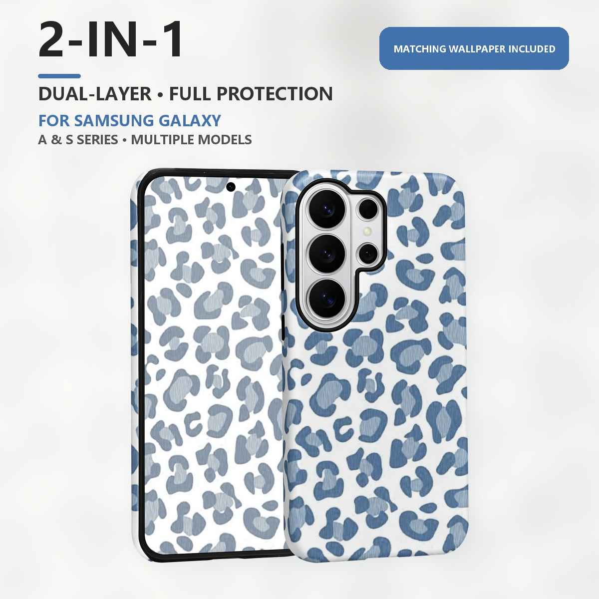 Blue Leopard Print 2-in-1 Dual - Computer Case ulasan dan harga